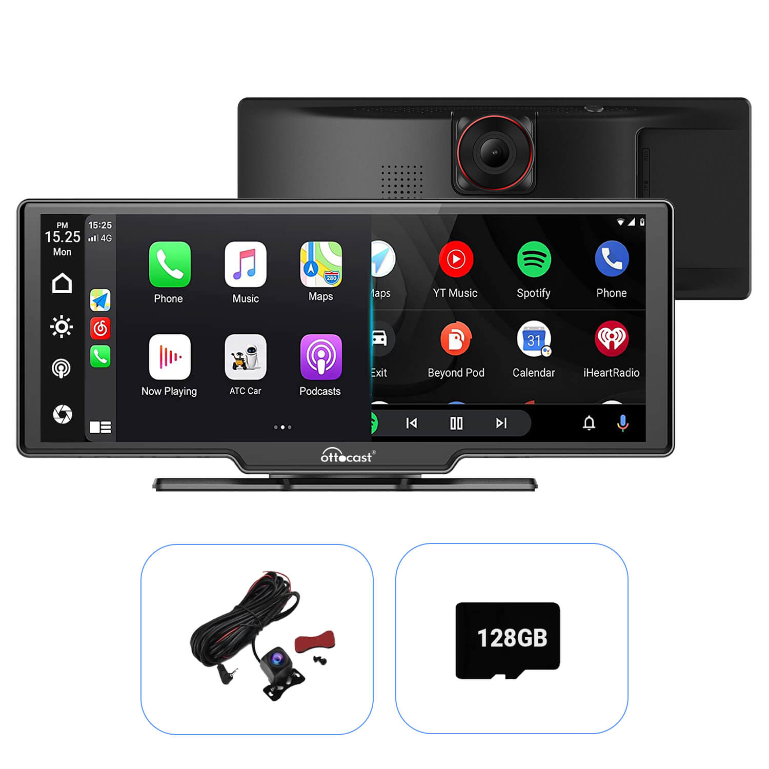 Tragbarer 10" Apple CarPlay & Android Auto Auto-Display-Bildschirm