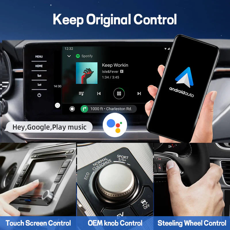 Adaptador Inalámbrico A2Air Android Auto 2025 Dongle Mejorado NFC