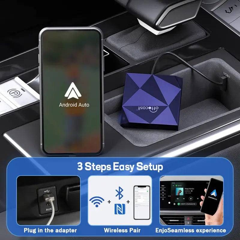 Adaptador Inalámbrico A2Air Android Auto 2025 Dongle Mejorado NFC