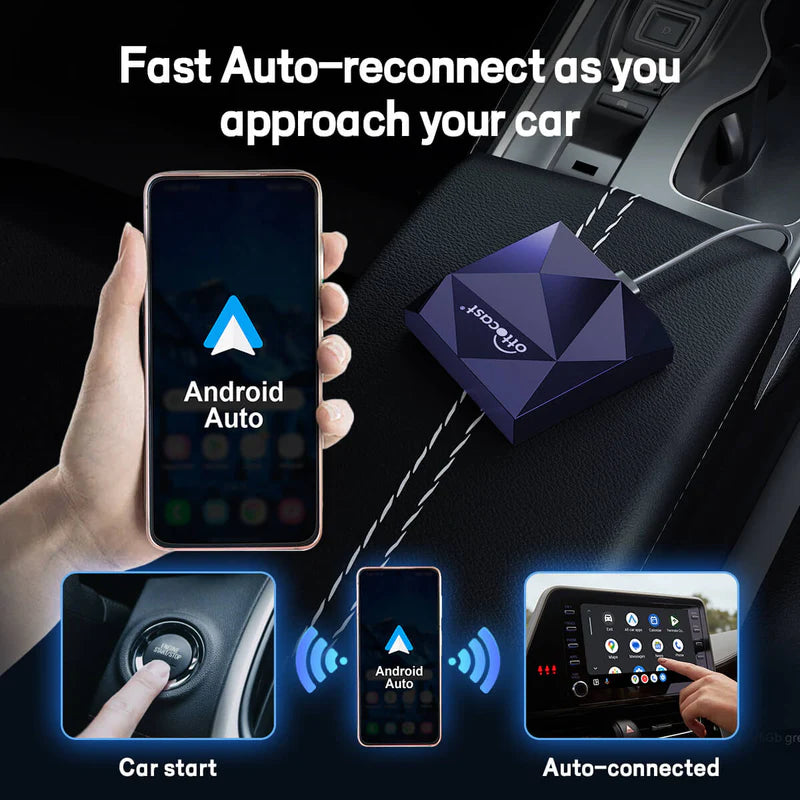 Adaptador Inalámbrico A2Air Android Auto 2025 Dongle Mejorado NFC
