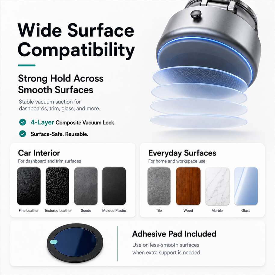 Electric Automatic Vacuum-Suction Magnetic Phone Holder