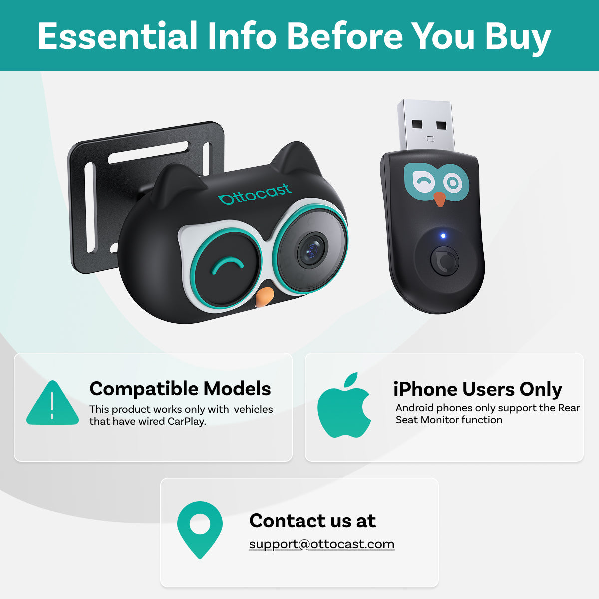 Cabin Care Car Adapter Wireless CarPlay and Real-time Monitoring