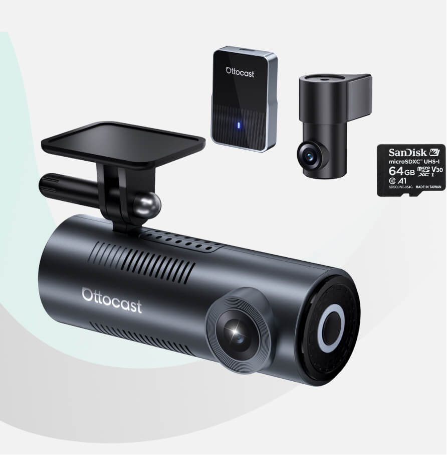 OttoSafe Cam | 2K Dash Cam with Wireless CarPlay & Android Auto