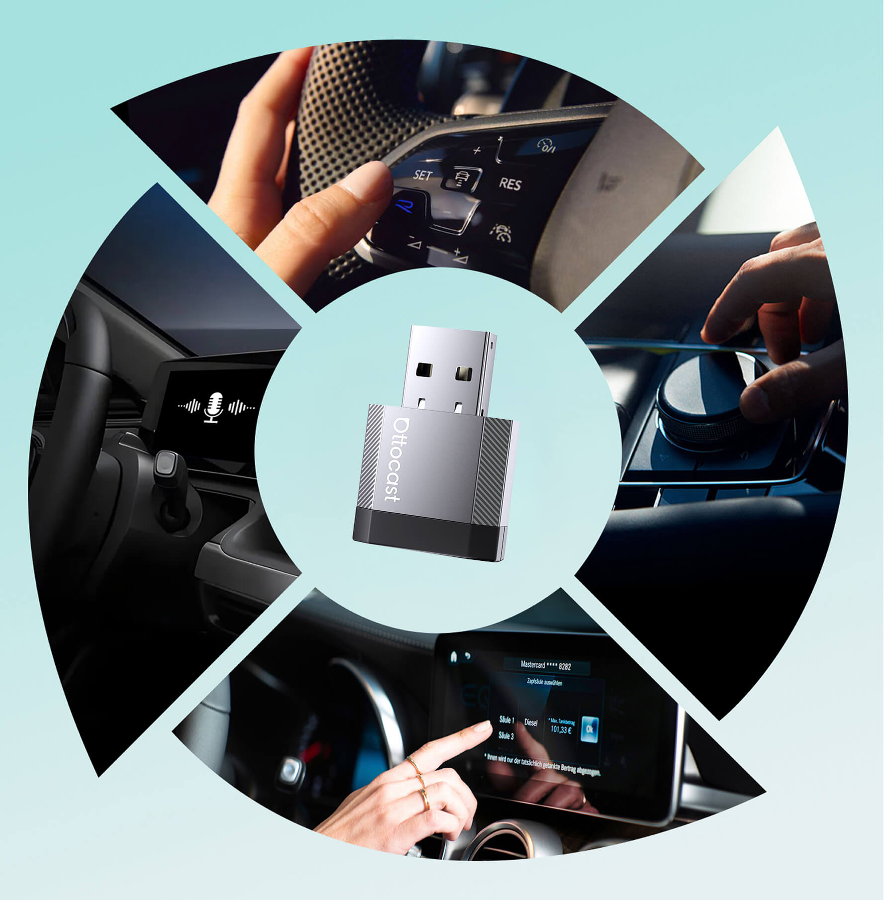 Ottocast Mini AURA Wireless CarPlay/Android Auto Adapter