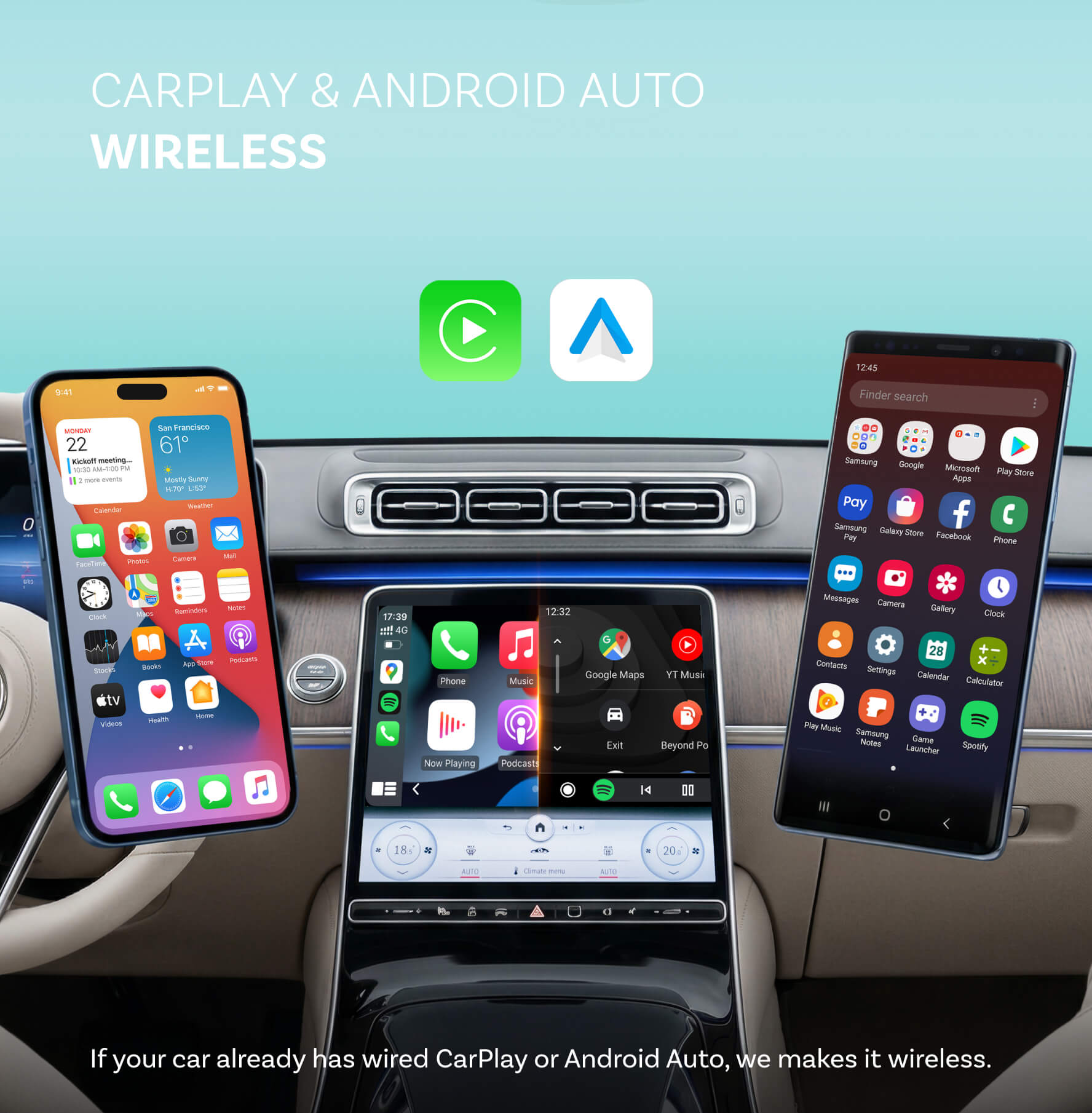 Ottocast Mini AURA Wireless CarPlay/Android Auto Adapter
