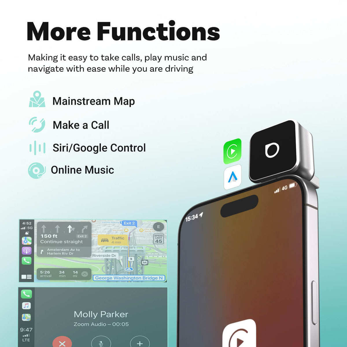 Ottocast Mini Cube 3.0 Wireless CarPlay/Android Auto Adapter