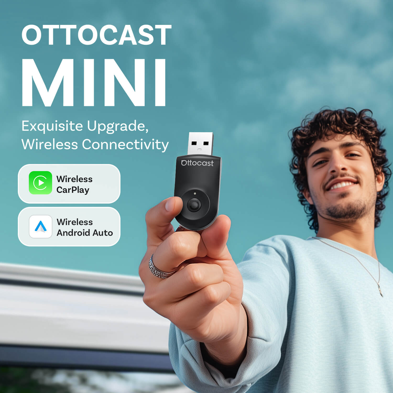 Adaptador Mini inalámbrico CarPlay/Android Auto 2025