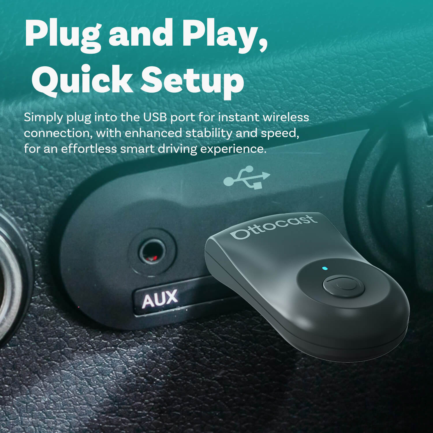 Adaptador Mini inalámbrico CarPlay/Android Auto 2025