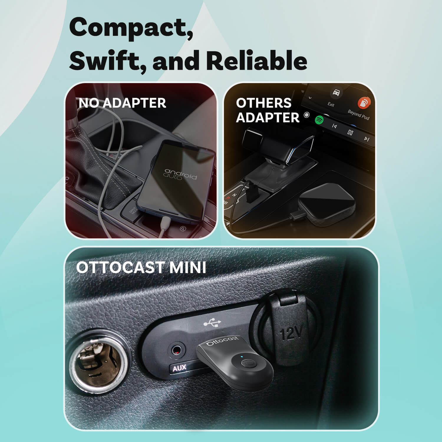 Adaptador Mini inalámbrico CarPlay/Android Auto 2025