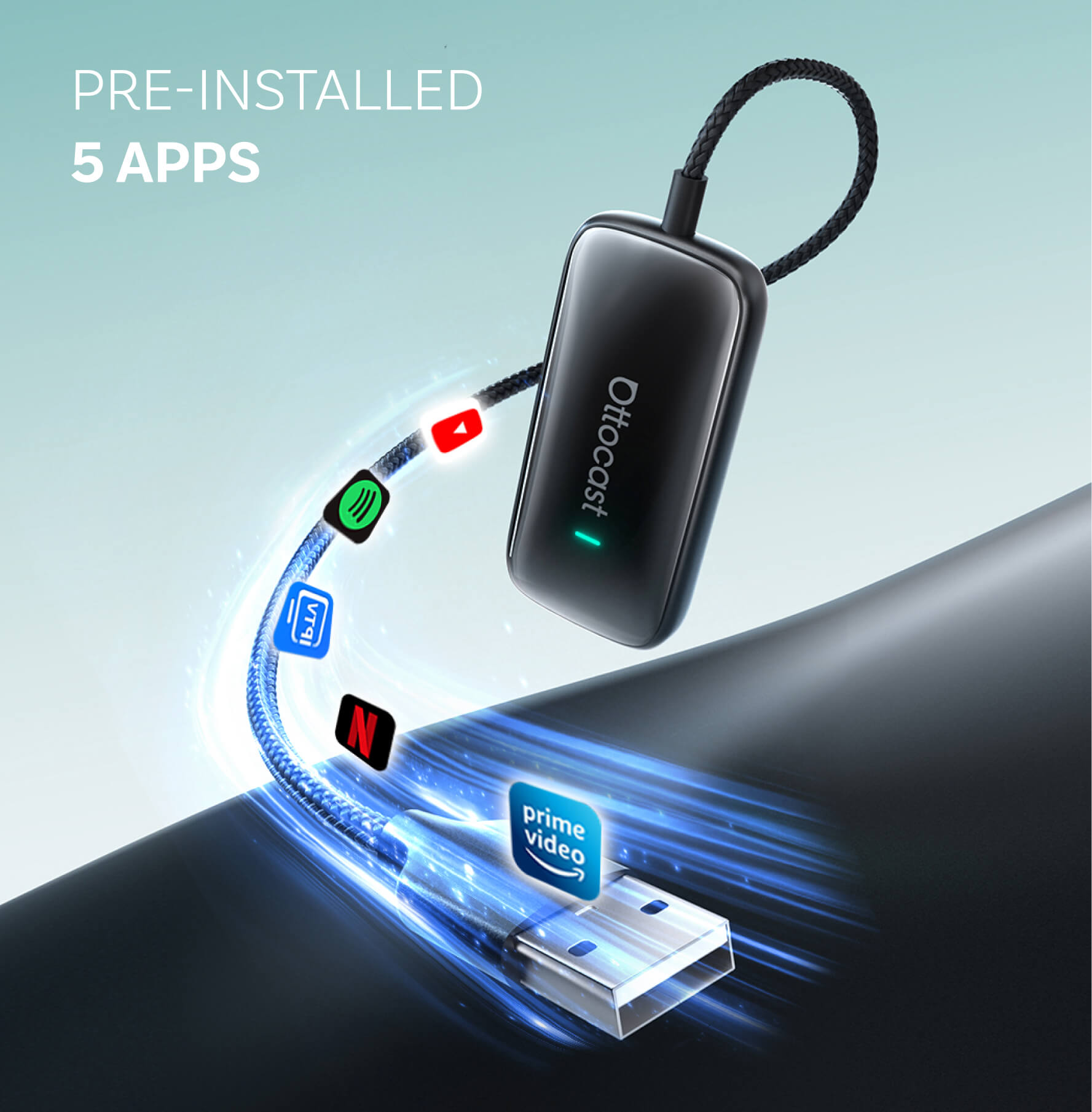 Plav2Video Ultra Kabelloser CarPlay/Android Auto All-in-1 Adapter