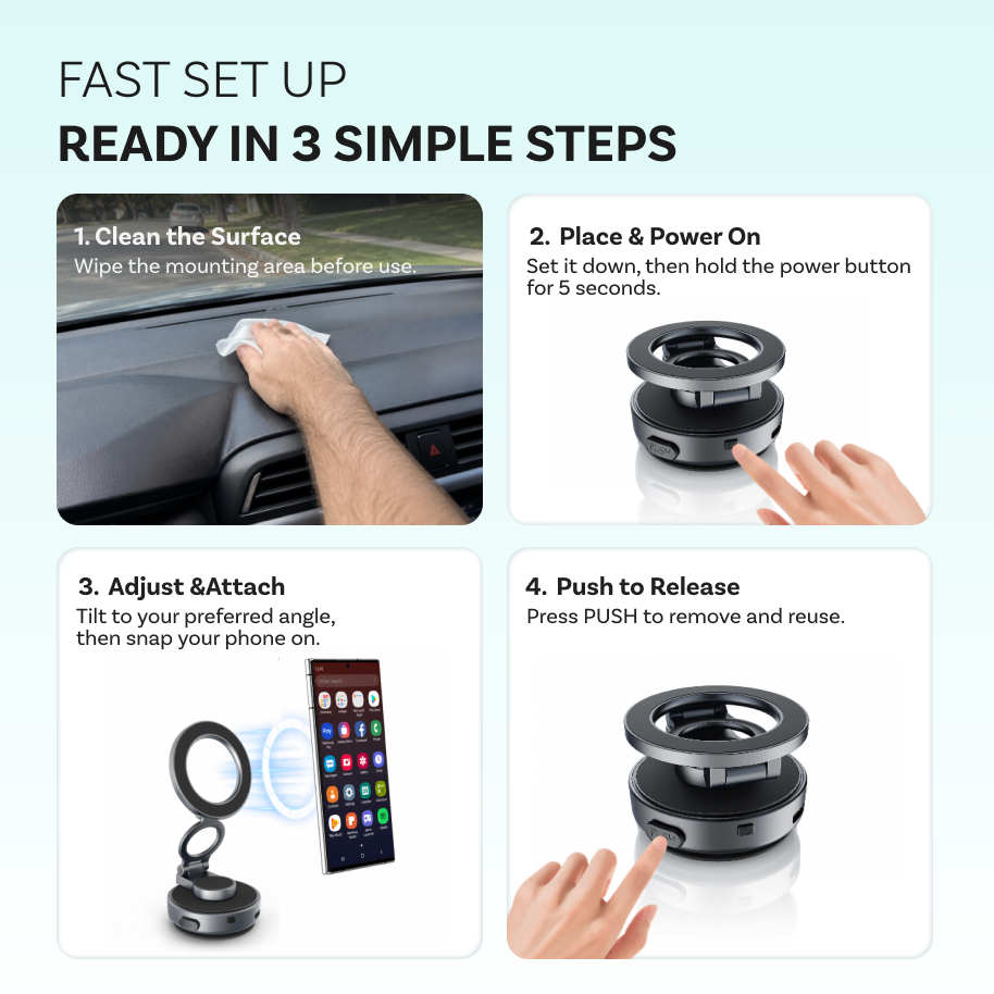 Vacuum Magnetic Phone Mount