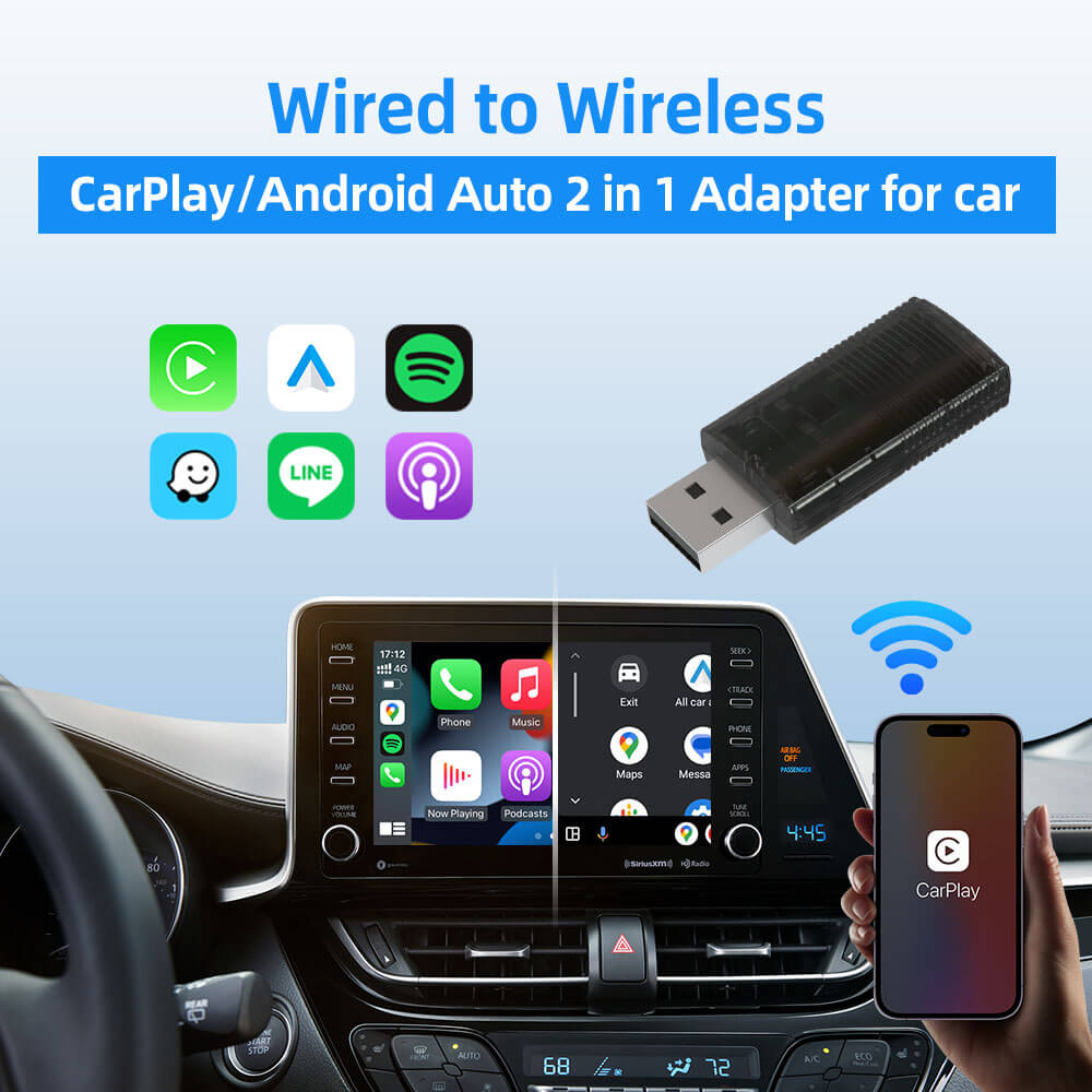 Adaptateur Mini Wireless CarPlay/Android Auto 2 en 1