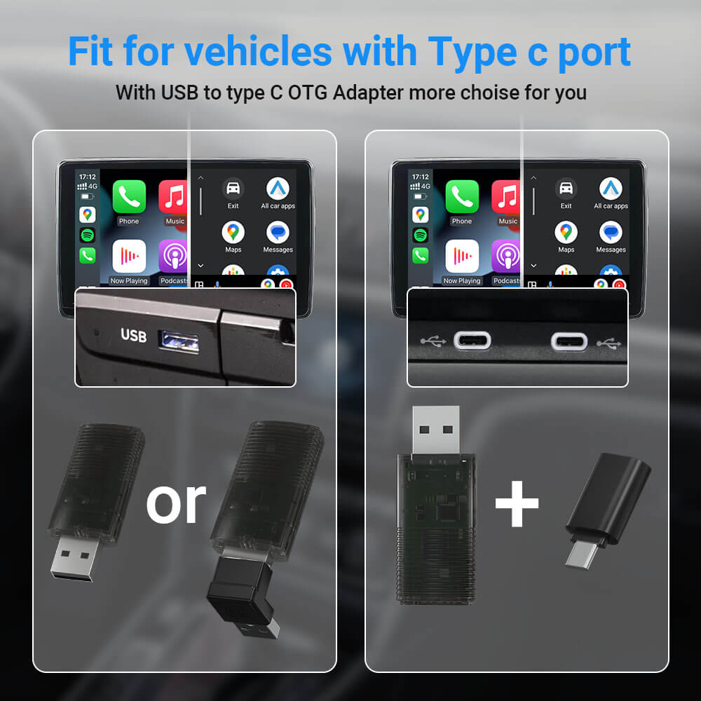 Adaptateur Mini Wireless CarPlay/Android Auto 2 en 1