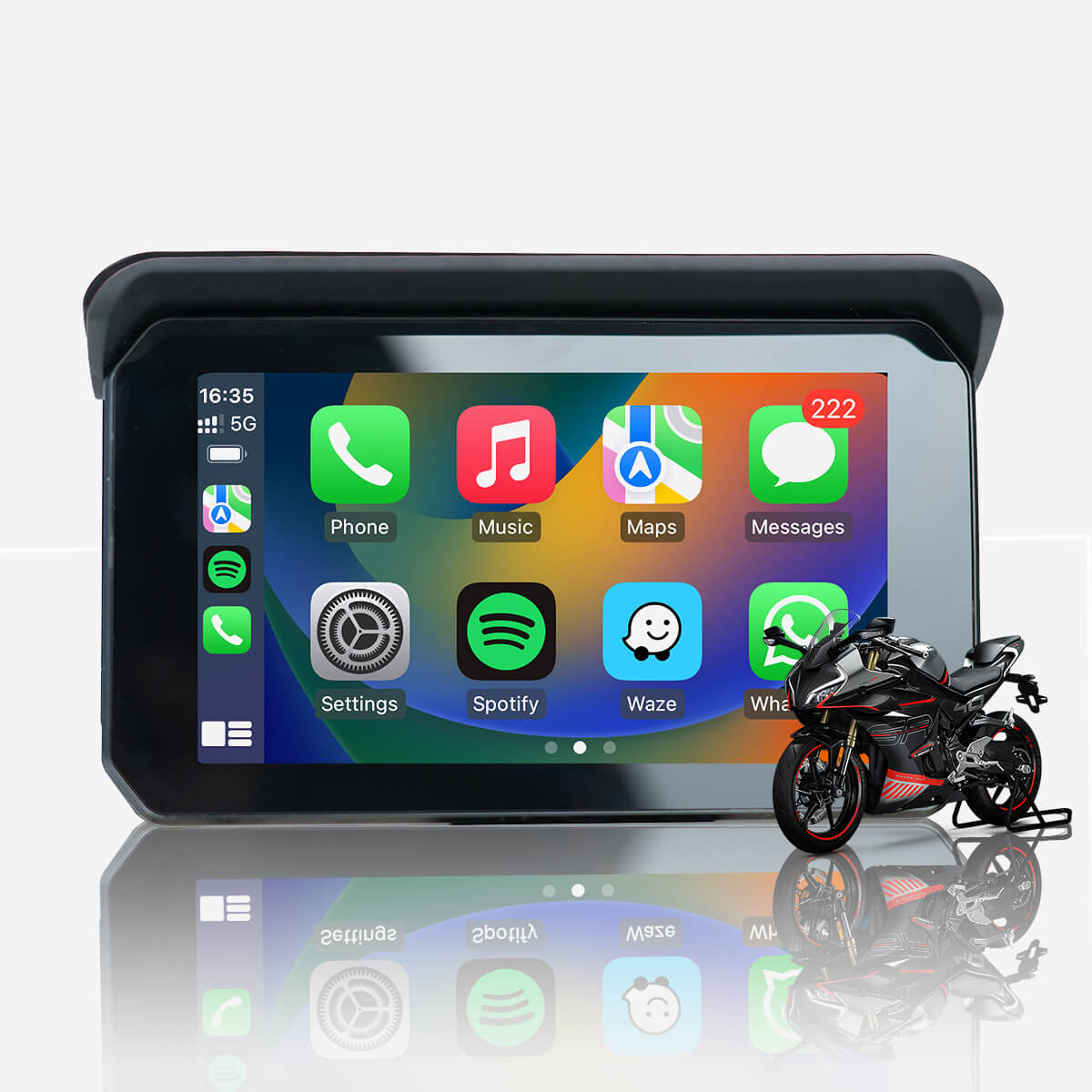 CarPlay Lite C5 SE GPS Portatile per Moto Schermo Wireless CarPlay/Android Auto