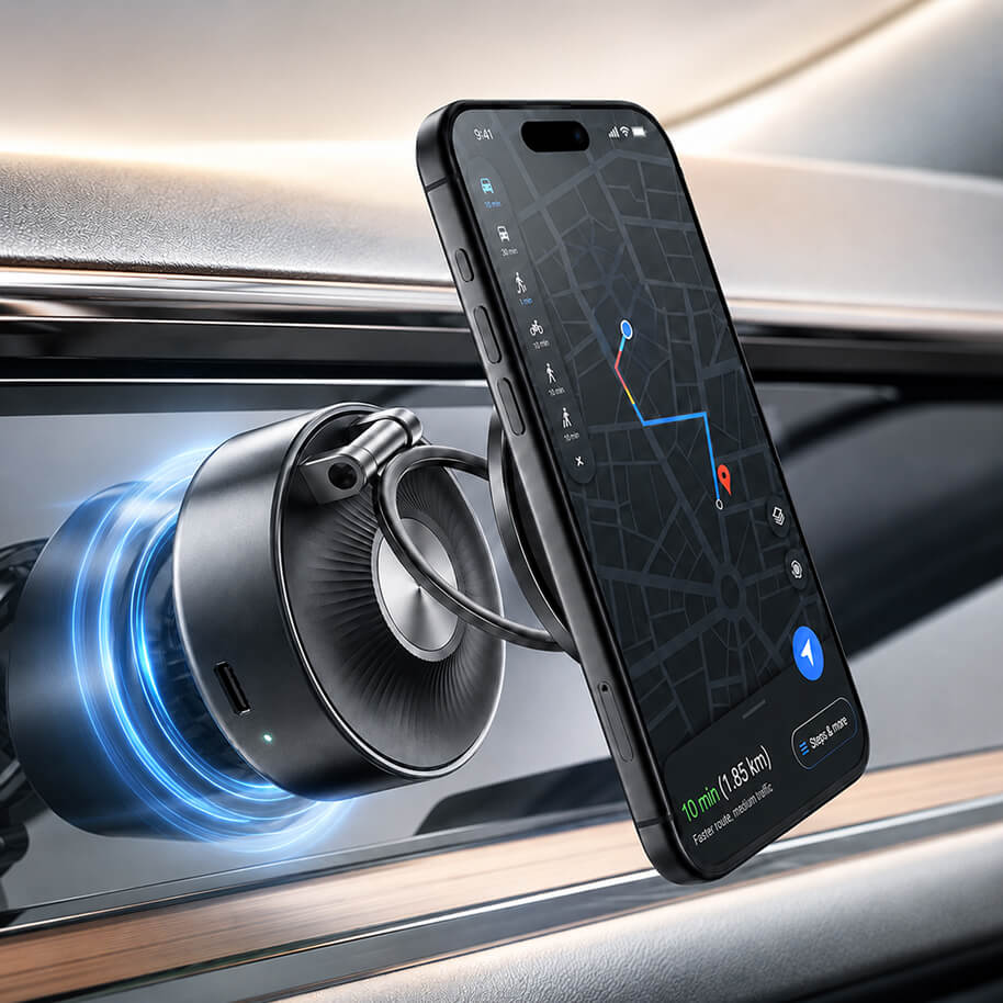 Electric Automatic Vacuum-Suction Magnetic Phone Holder