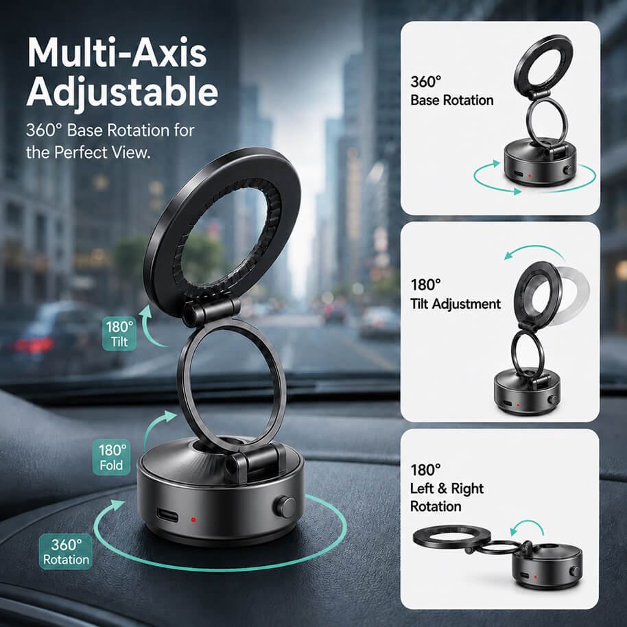 Electric Automatic Vacuum-Suction Magnetic Phone Holder