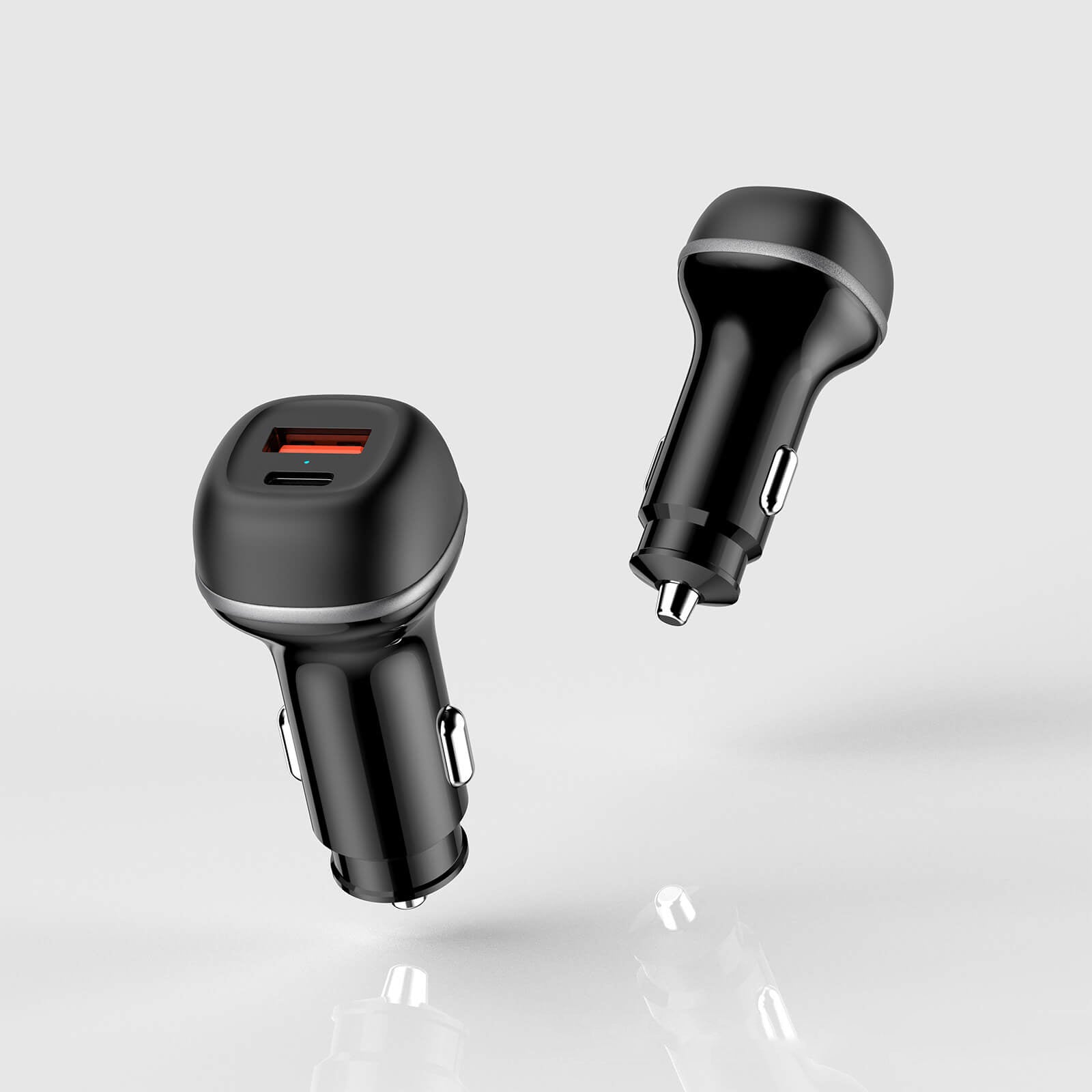 Fast Car Charger Dual USB-C & USB-A