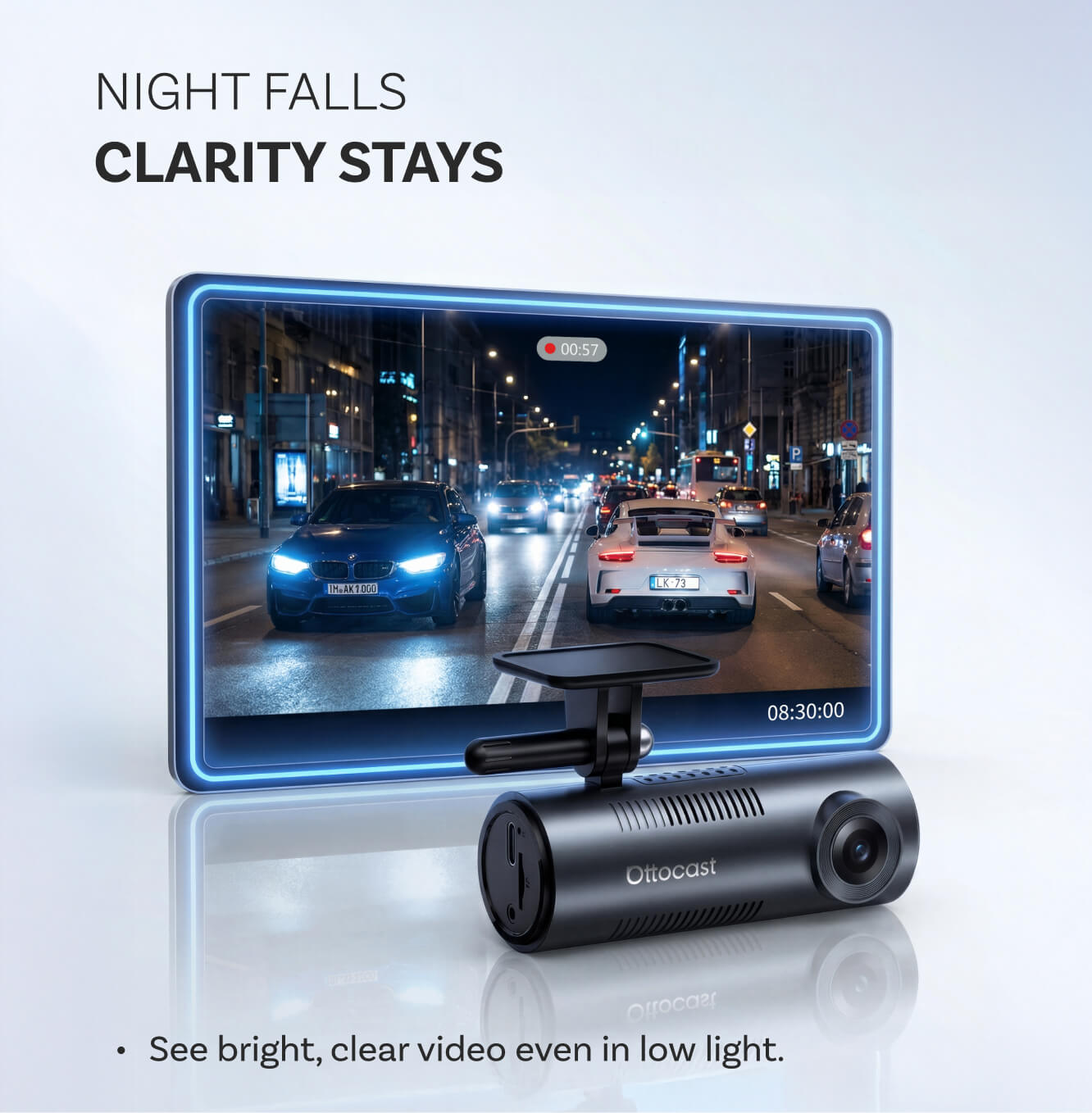 OttoSafe Cam | 2K Dash Cam with Wireless CarPlay & Android Auto