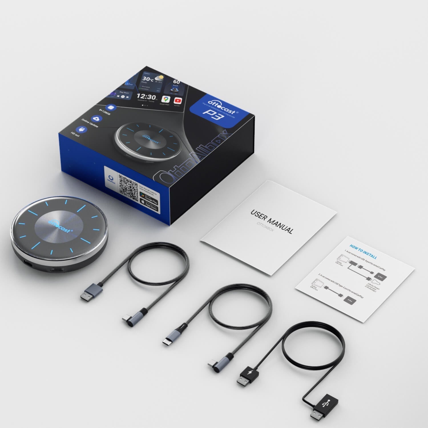 その他 KDDIOttocast P3 Android Car Adapter OttoAibox P3