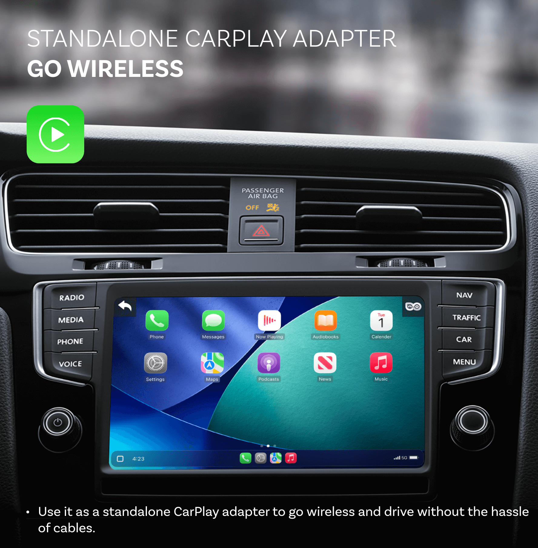 Cabin Care Car Adapter Wireless CarPlay and Real-time Monitoring